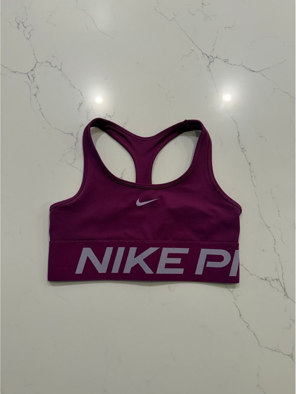 Nike Pro Swoosh Dri-FIT Sports Bra - Magenta Berry - Size Small